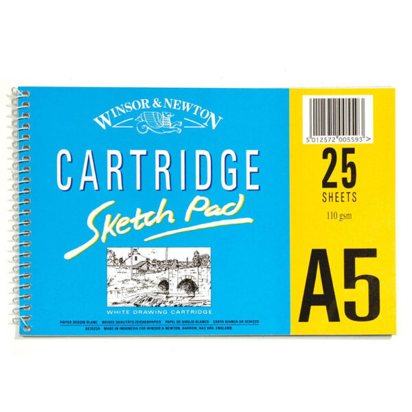 These sketch books are made with 110gsm acid-free paper, to ensure longevity. Each sheet is perforated along the edge to allow for easy removal. They are suitable for use with pencil, pen and ink. Case bound with a classic leather effect black cover hard backed sketch book. Both styles contain 80 perforated sheets of 110gsm cartridge paper. 110 Gsm, A5 in size, 80 Sheets
