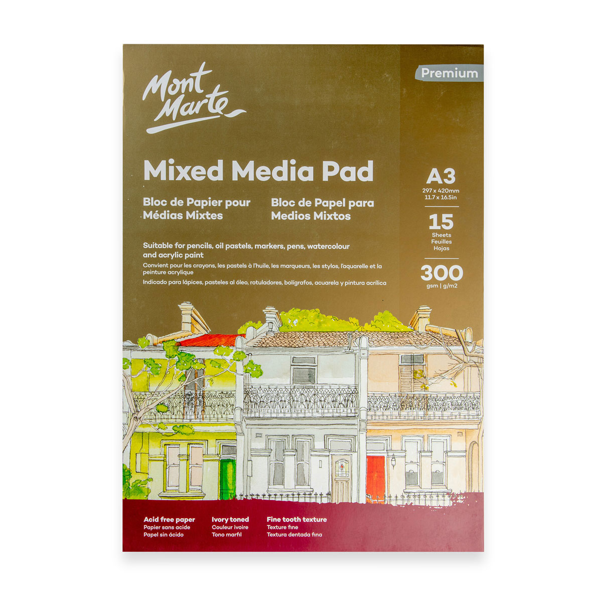 Mixed Media Art Pad A3 12 Sheets