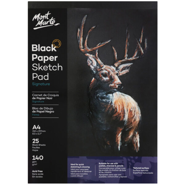 mont-marte-black-paper-sketch-pad-signature-140gsm-a4-25-sheet