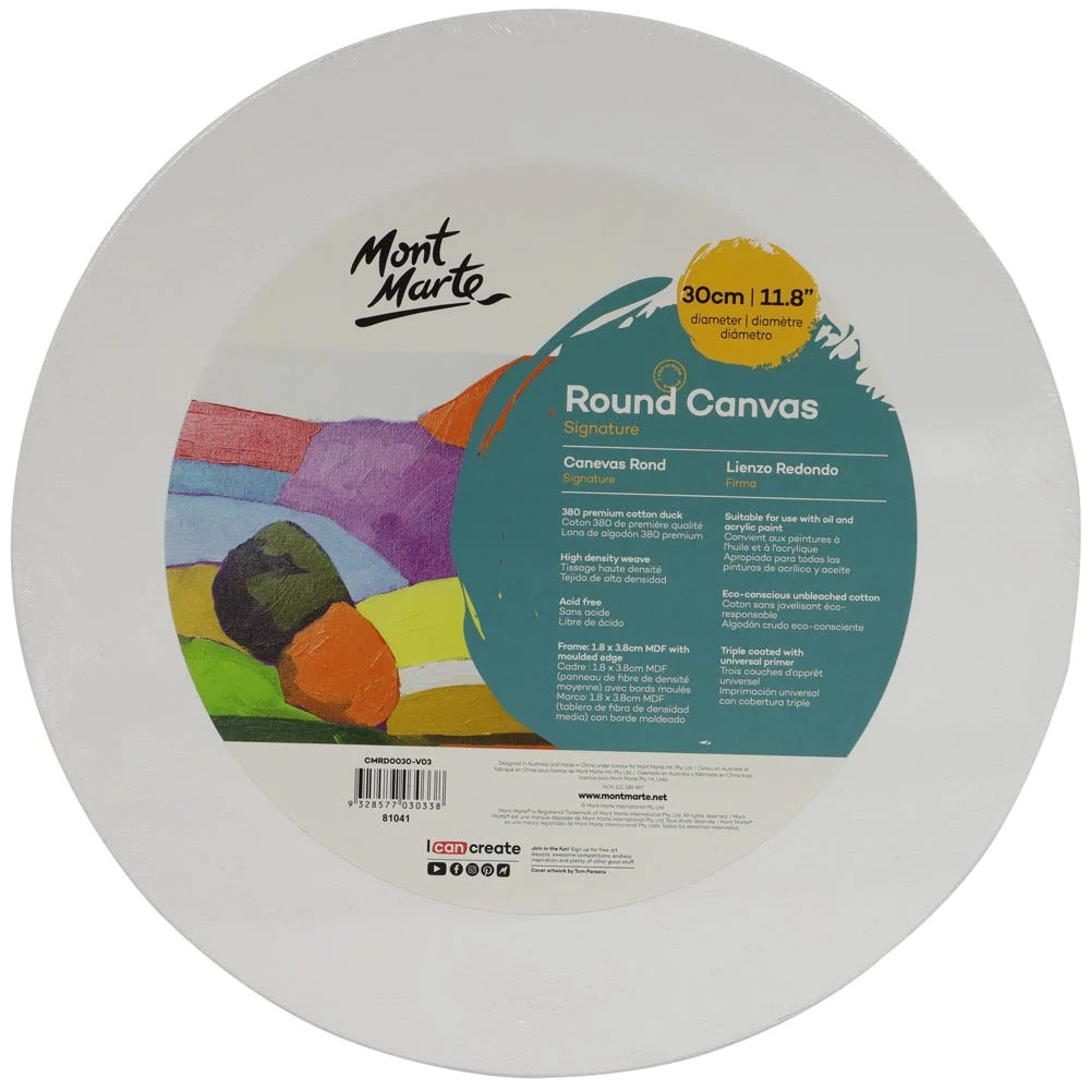 MONT MARTE SIGNATURE ROUND CANVAS - 30CM – Art Cart